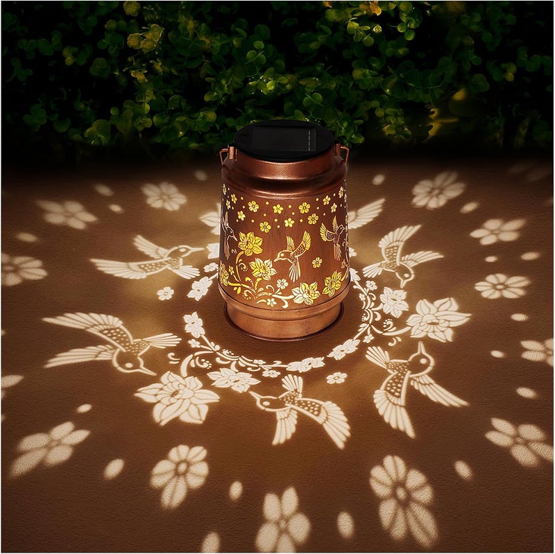 BODEVEDOB Solar Lanterns Outdoor Waterproof Hummingbird Garden Decor Birthday Gifts for Women Mom Grandma Hanging Solar Lights Metal Solar Decoration Outside for Yard,Patio,Backyard,Porch - Image 1